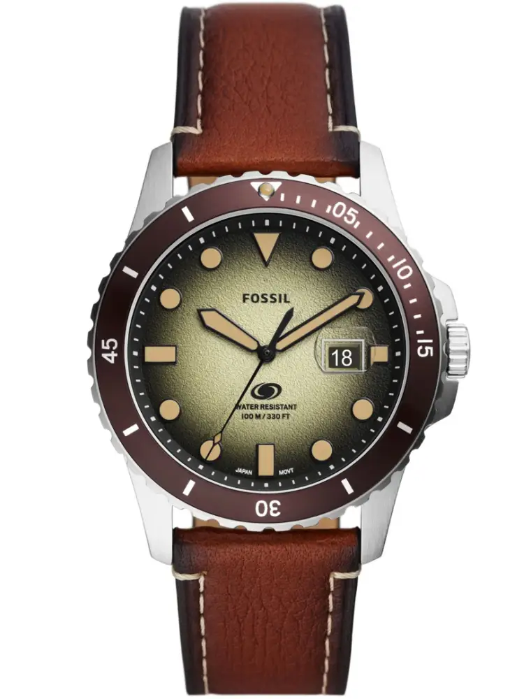 Fossil Blue Diver Date Braun / Gelb